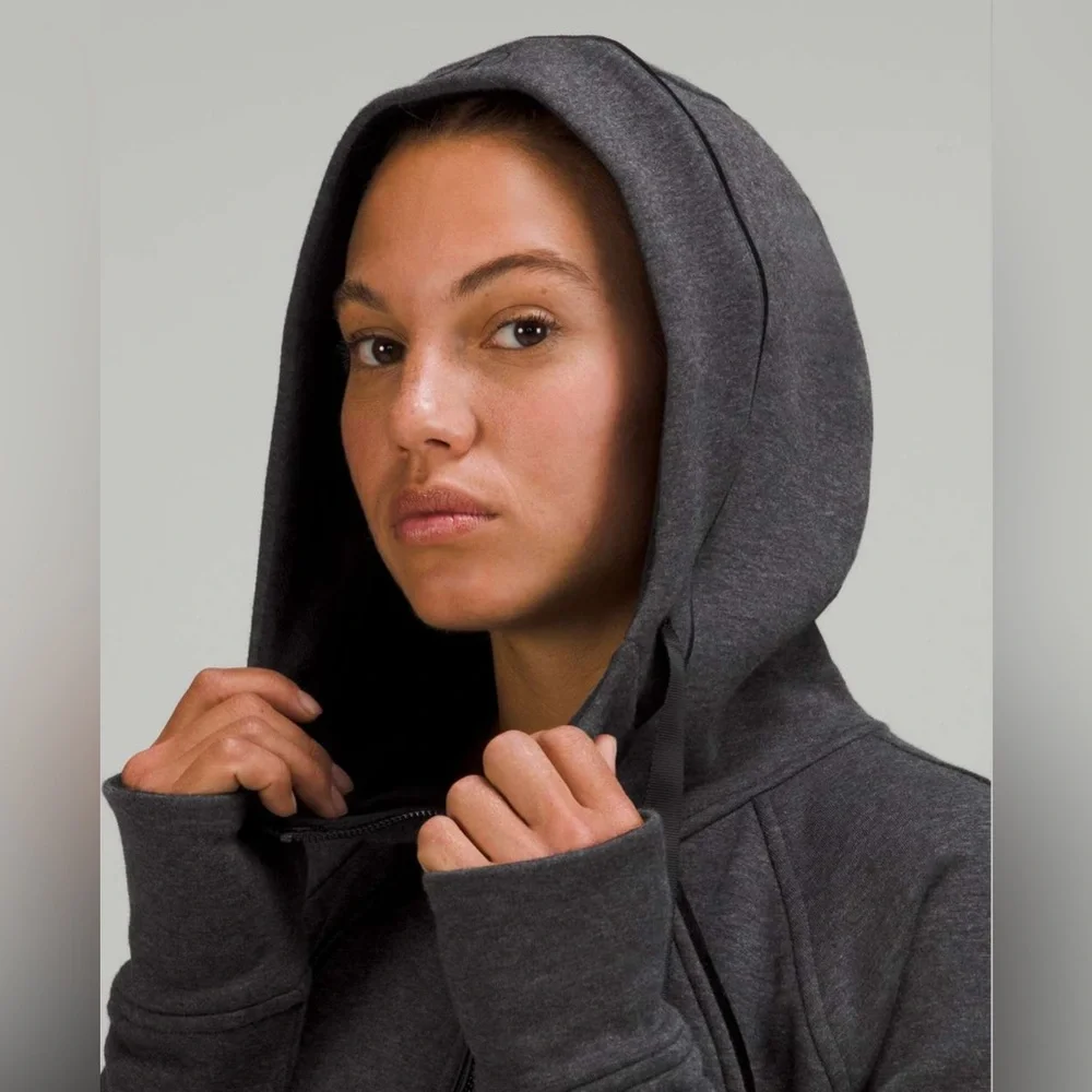 Lululemon NWT Scuba Hoodie *Plush sz 12 Heathered Black/Black - Picture 5 of 8